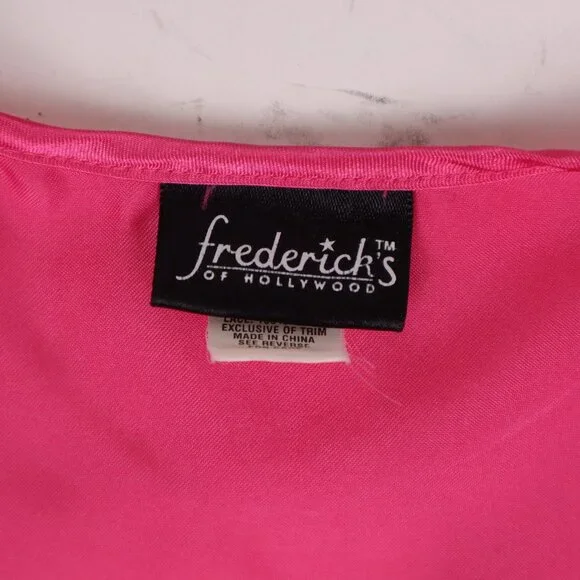 🌺 Frederick's of Hollywood NWOT Pink Lace Set Pants Top Panties Corset Pajama S - Picture 4 of 7